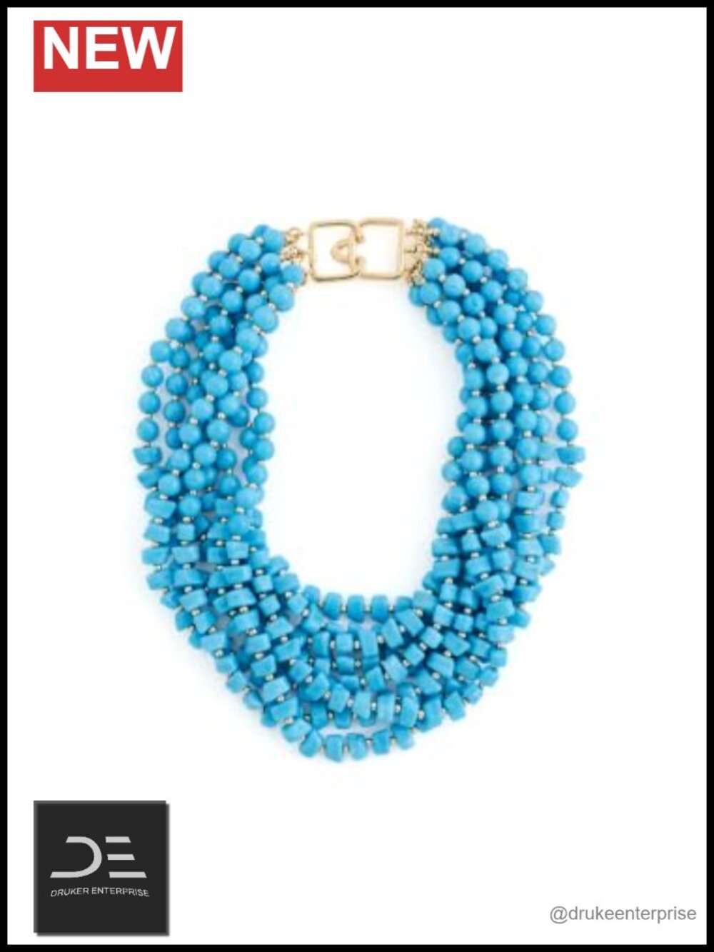Turquoise Beaded Multi-Strand Modern Necklace